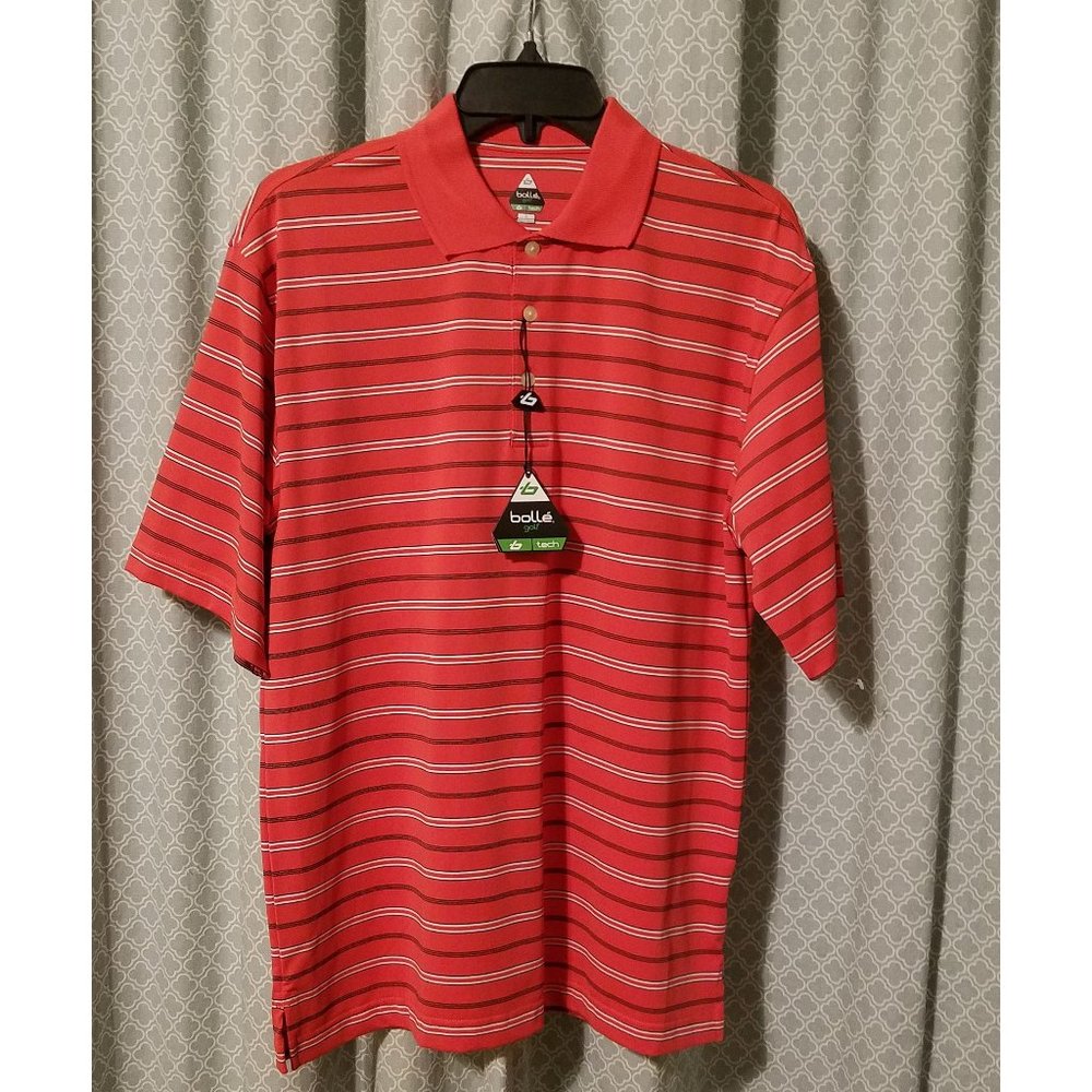 Mens Size S Polo/Golf Shirt Orange Stripped NWT